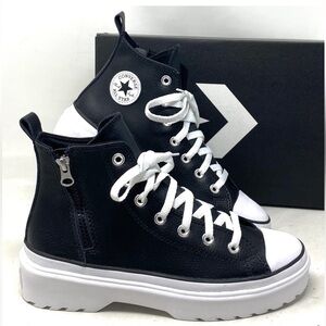 Converse Chuck Taylor Lugged Lift Platform Shoe Kid Leather A005540C NWOB